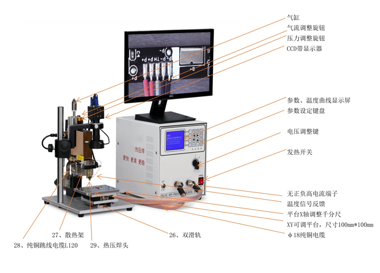 H2000D精密脈沖熱壓焊接自動機